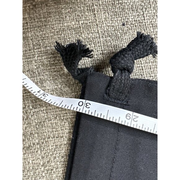 Black Womens Elastic Waist Cargo Pants L w/ Drawstring Hem Side Pockets - Picture 6 of 7